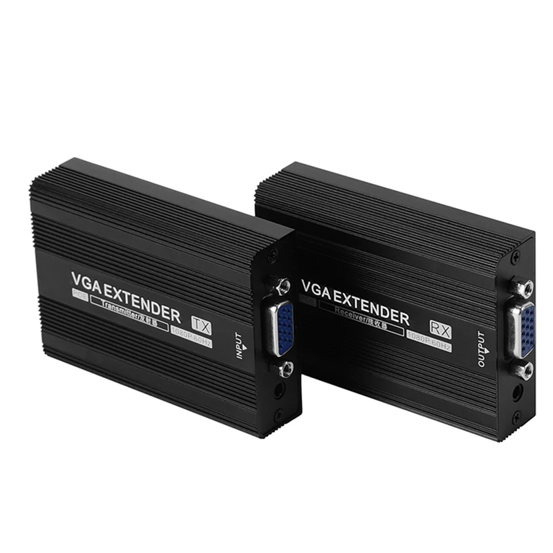 150M VGA Netwerk Extender RJ45 VGA Extender Audio Zender Ontvanger Ondersteuning POE Voeding UK Plug 1Set