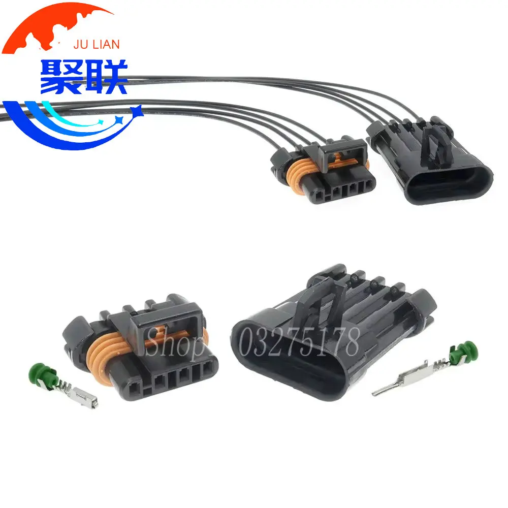 1Set 4Pin 12162102 12162144 12047948 Coil Pack Oxygen Sensor Connector Waterproof Automotive Plug Socket For Toyota BUICK Haima
