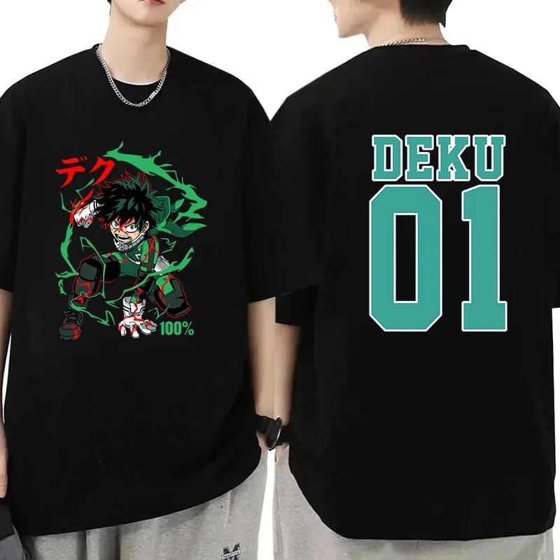 

Fashion Unisex T-shirt Anime Deku Print Designed Personalized Streetwear Summer Tops Tees Women Men Loose Casual Tops