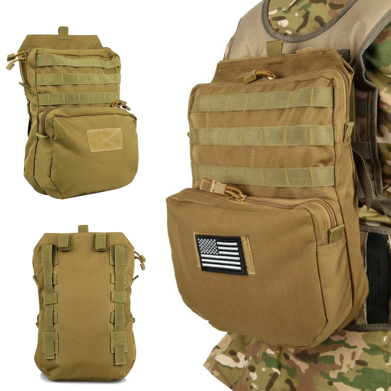 Tactical Molle Vest Water Hydration Pouch Water Bag Durable Pouch Attached to Tactical Vest Hydration Backpack