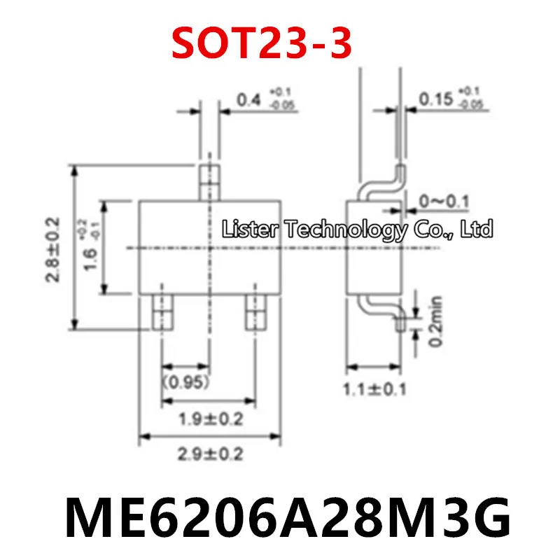 50~200pcs/lot NEW ME6206A28M3G SOT23-3 ME6206A28XG SOT-23 Marking:54** ME6206 ME6206A28 6206 2.8V 54RA 54QJ