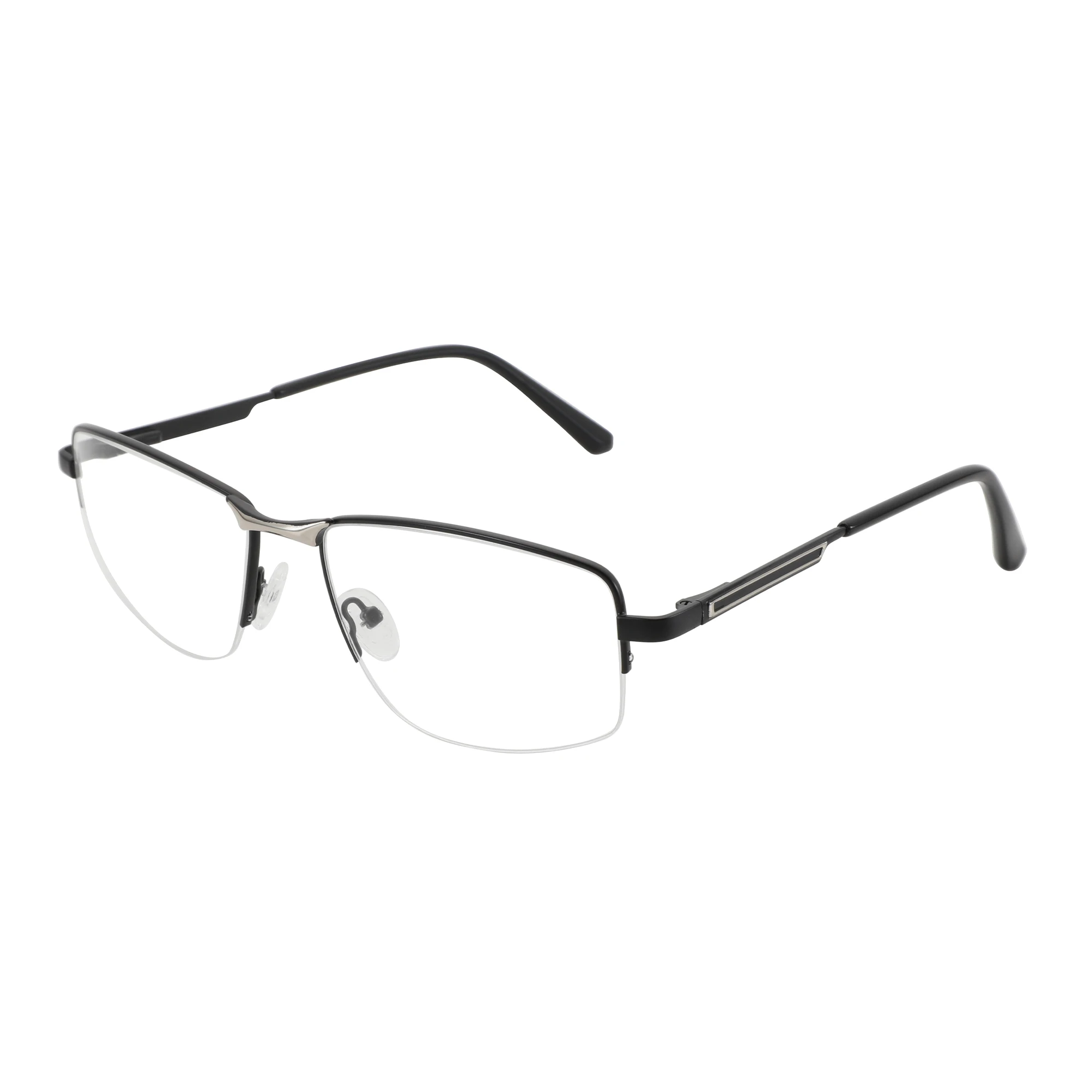 ZENOTTIC M Größe Halbrand Metall Brillen Für Männer Trendy Quadratische Anti Blau Licht Photochrome Optische Brillen 3