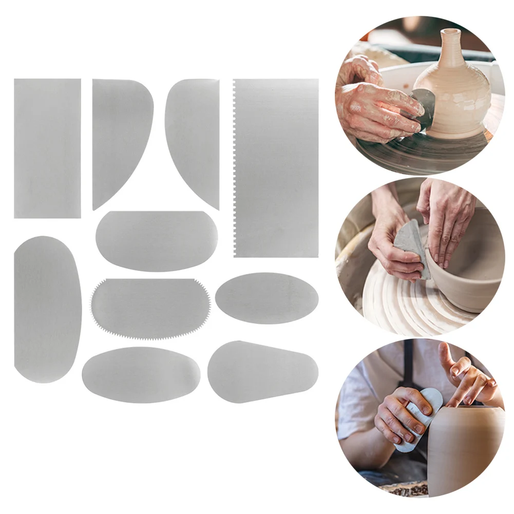 Инструменты для лепки глины, набор керамических инструментов 10, уникальная посуда, опыт работы, замысловатый дизайн, металлический скребок, инструмент