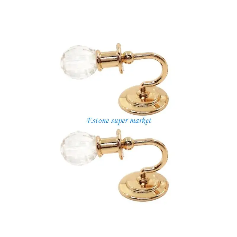 

090B 1 12 Scale Dollhouses Crystal Wall Lamp Accessory for Household Decoration
