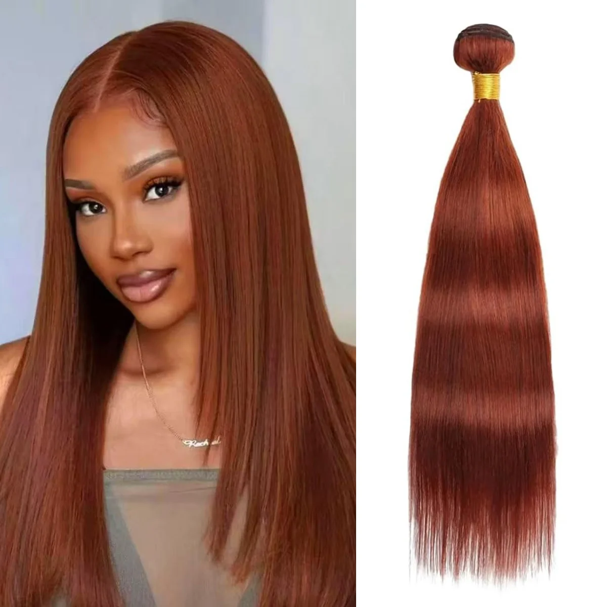 

# Натуральные прямые волосы 33 дюйма, красновато-коричневые, 1/3/4 пучка, 15А, бразильские, 100% человеческие волосы для плетения, 95 г