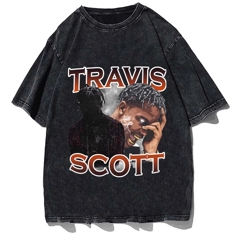 Rapper Travis Graphic Tshirts Vintage Cotton Scott Printed T Shirts Summer Men Loose Oversize Harajuku Streetwear Tops Tees