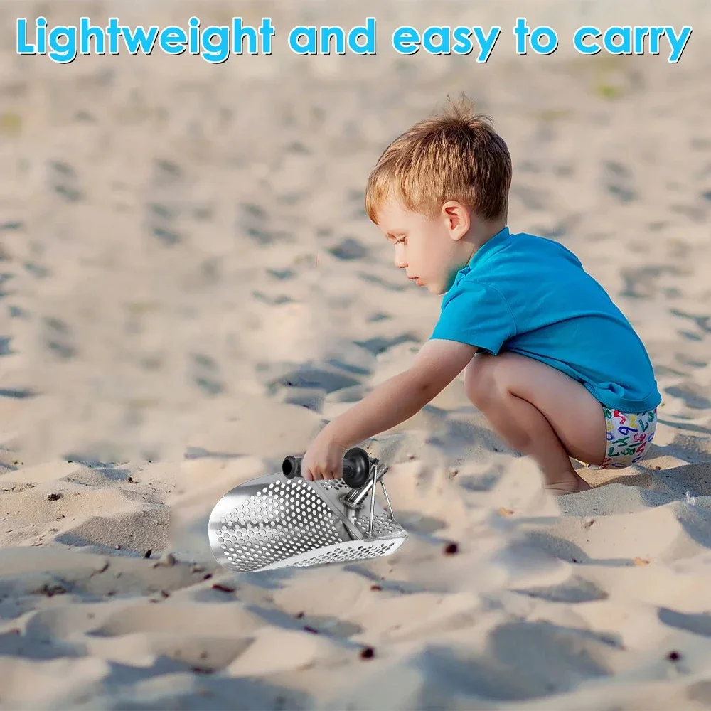 Hot Sell Metal Detector Sand Scoop - Rustproof Stainless Steel Beach Shovel w/ Reinforced Sieve & Ergonomic Grip