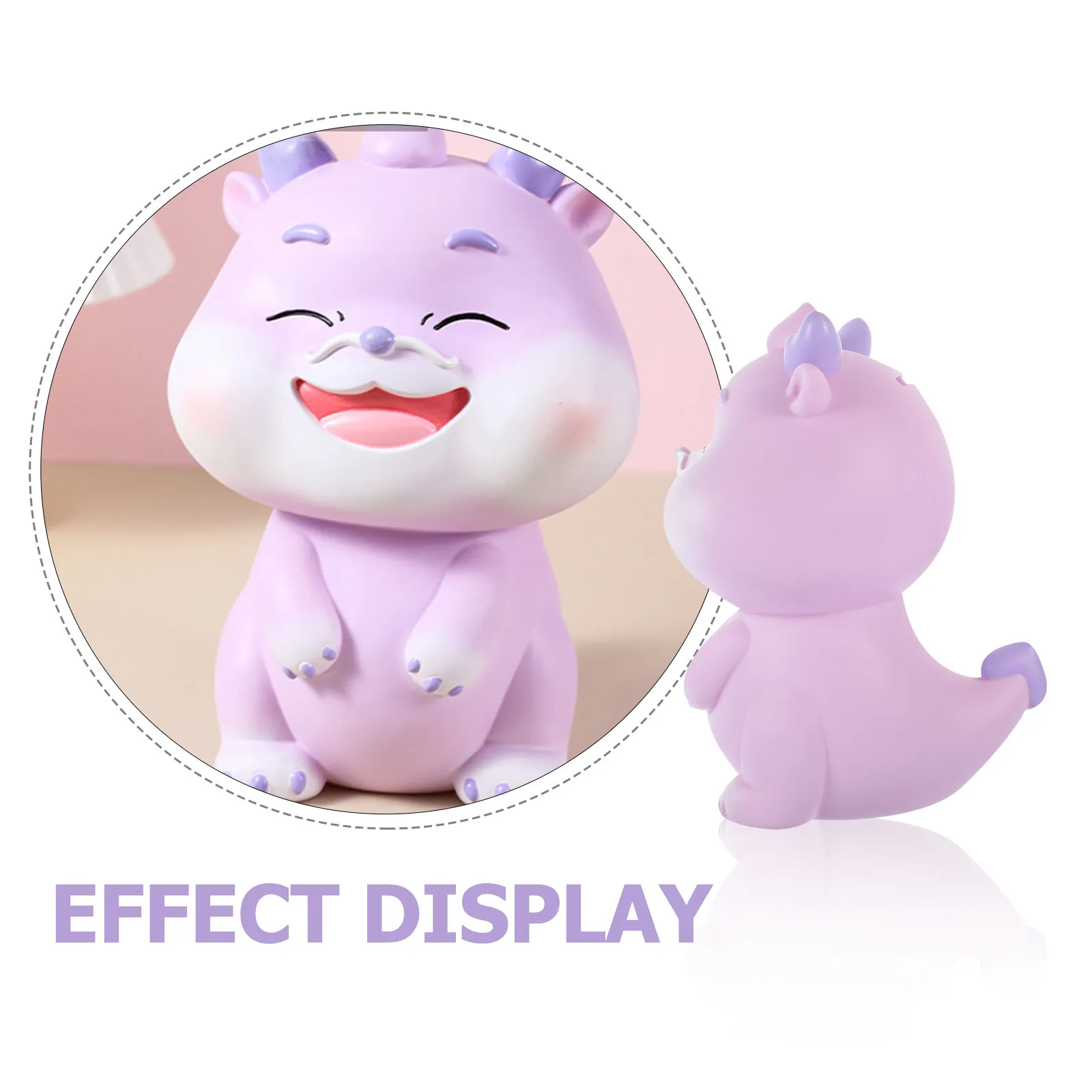 Cute Dragon Piggy Bank for Vinyl Shockproof Money Storage Jar Coin Saving Pot Flat Bottom Decorative Bedroom Ornament