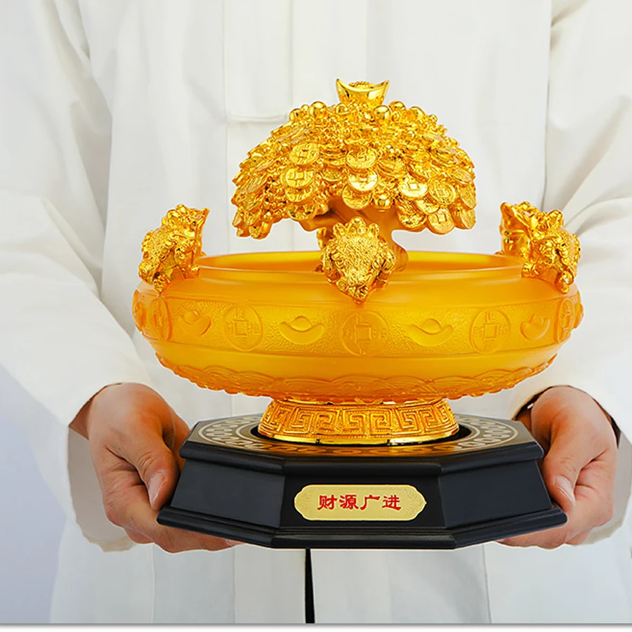 HOME Deco Store shop company office Recruit money GOOD luck ZHAO CAI JIN CHAN Fortune Money tree FENG SHUI talisman gold statue