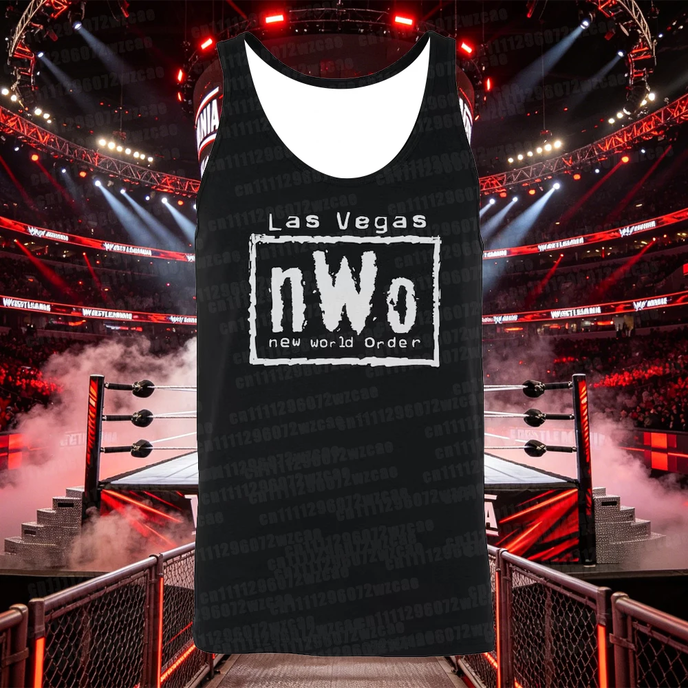 2026 Lastest nWo Las Vegas Mens Tank Tops Wrestling Summer Loose Breathable Ves…
