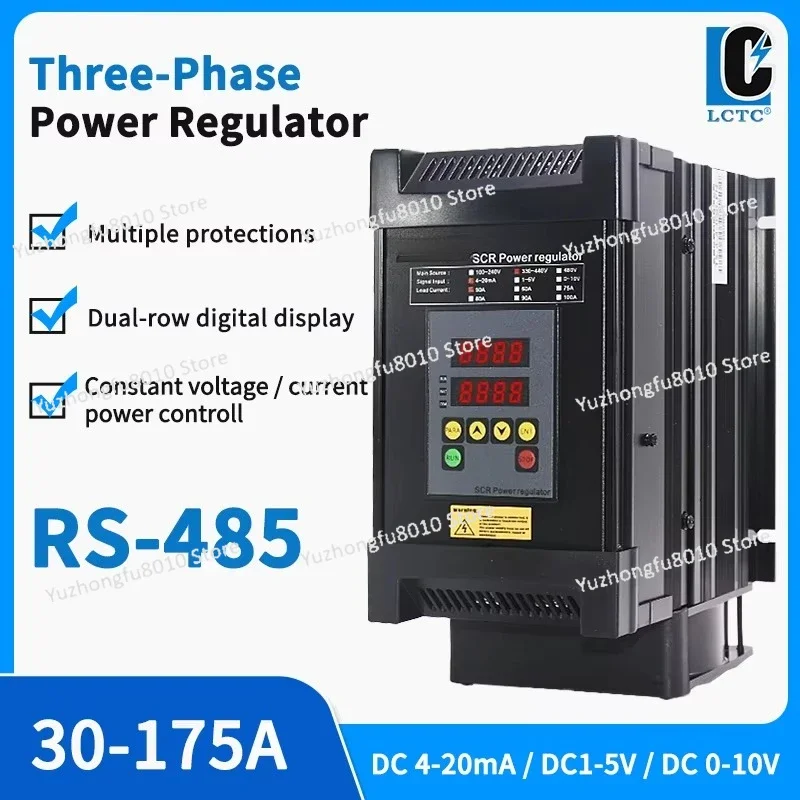 3-Phase 110-440VAC 75A SCR Power Controller Voltage Regulator with RS-485 0-10V 4-20mA 0-5V Control Signal