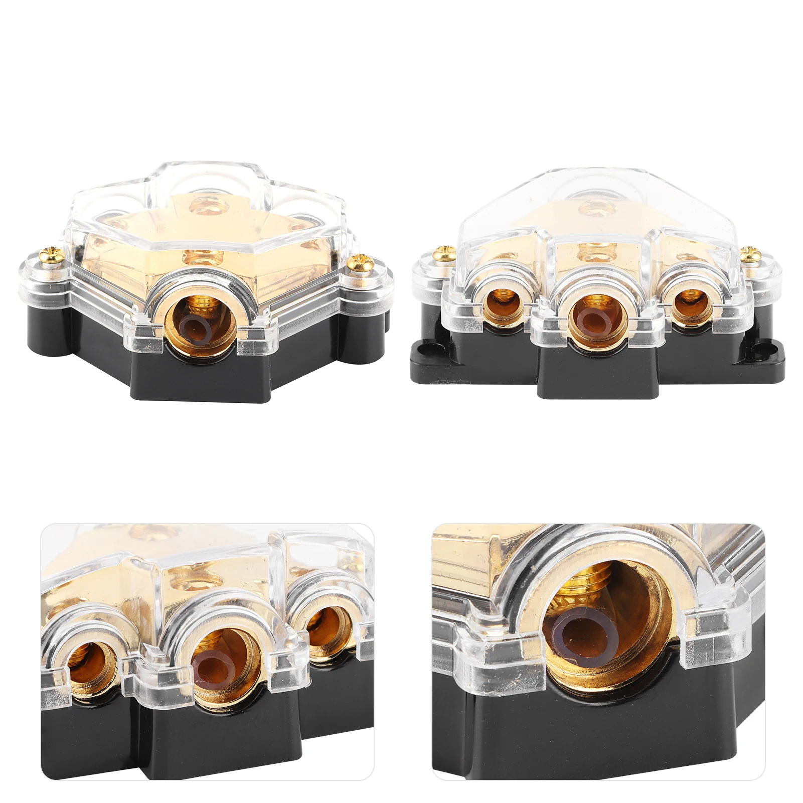 2pcs Power Distribution Block 1 in 3 Ways OEM Audio Amplifier Cable Splitter Circuit Protector for Auto Car Boat