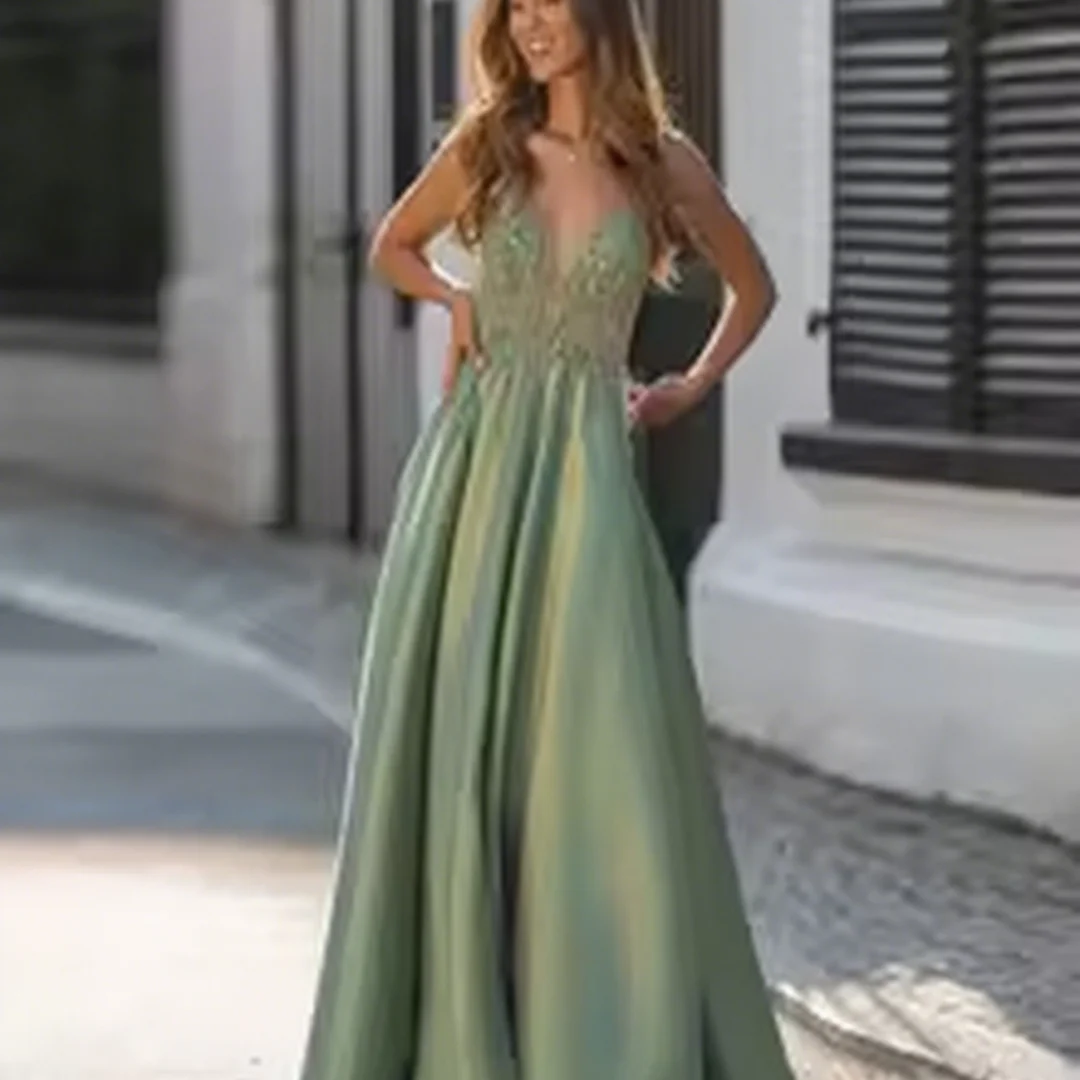 カスタマイズ可能なスイートハートネックライン、ビーズ刺繍入りノースリーブAラインイブニングドレス、フォーマルなイブニングドレス、誕生日パーティー、プロムガウン（女性用）