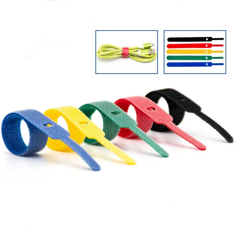 10 Releasable Cable Ties Colored Reusable Wire Cable Ties Nylon Loop Wrap Zip Bundle Ties Needle Type Cable Tie Wire