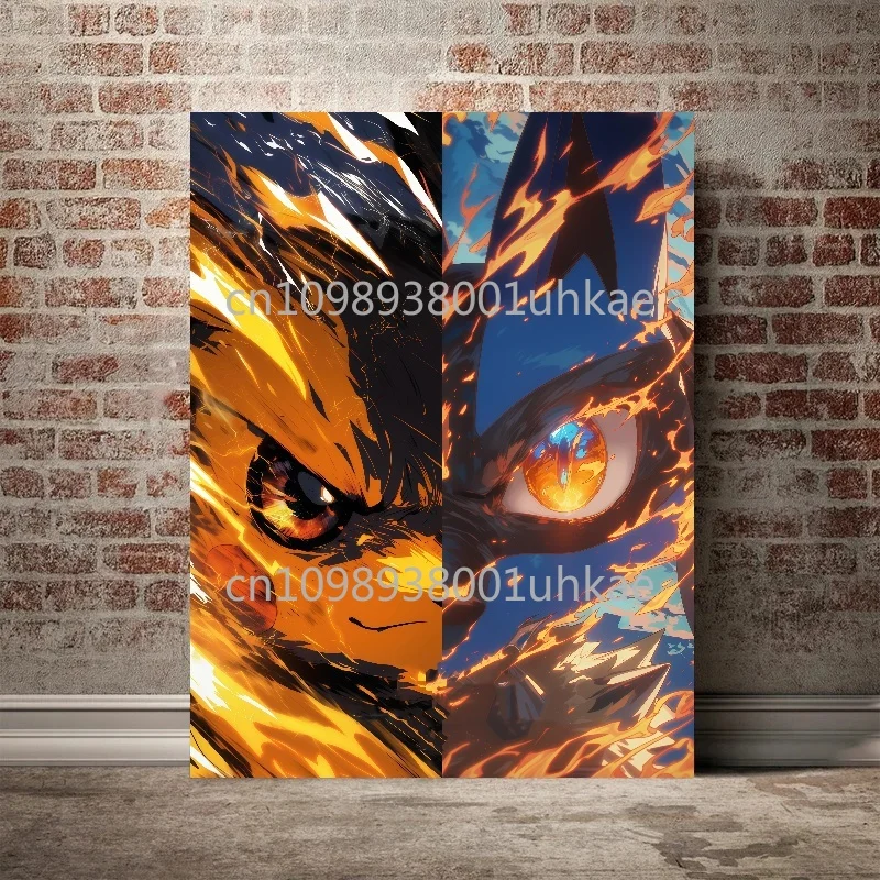 Anime Pokemon Plakat Pokémon Kolor Estetyka Pikachu Flaming Smok Dom Sypialnia Dekoracja Ścienna Obraz na Płótnie Prezent