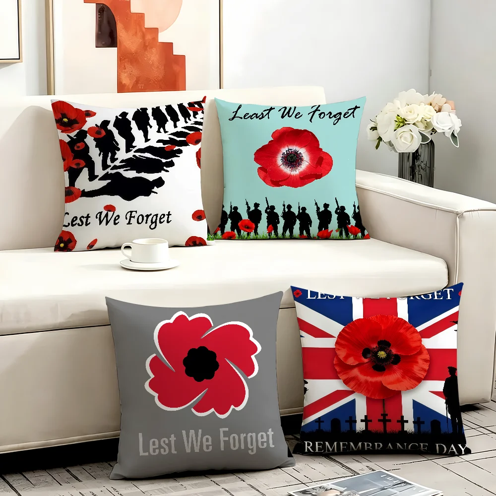 Lest We Forget cushion cover Anti-dustmite Sofa Cushion Decorative Office Cover Lounge Area Indoor & Outdoor Use