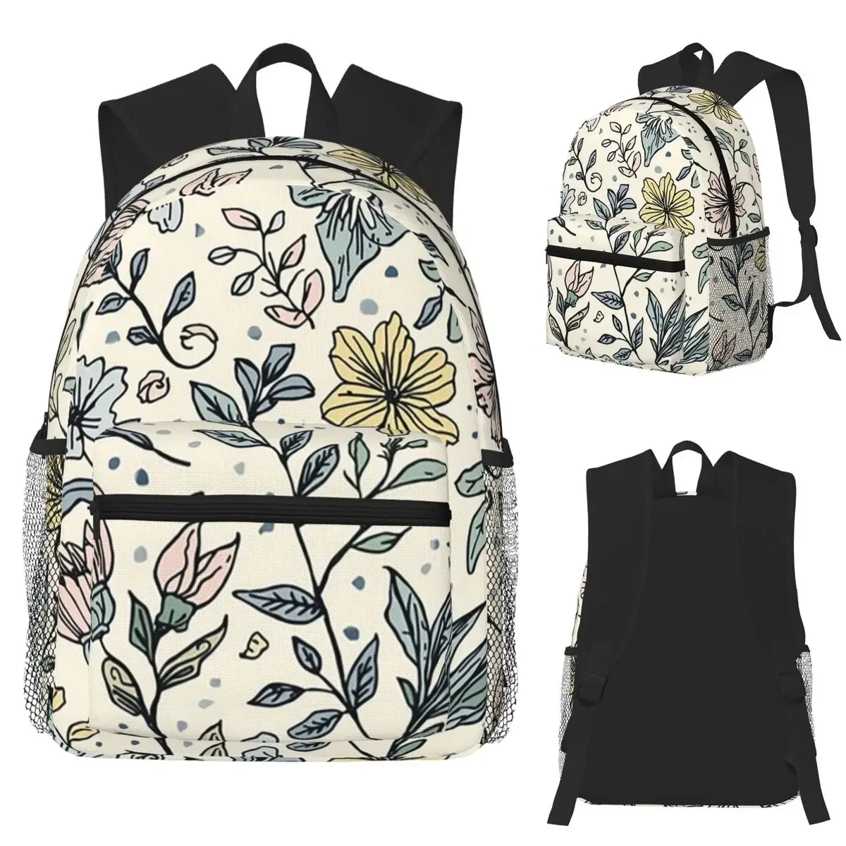 

Винтажный цветочный узор, пастельный ботанический студенческий рюкзак, школьная сумка, походный дорожный рюкзак для мужчин и женщин, сумки на плечо для книг