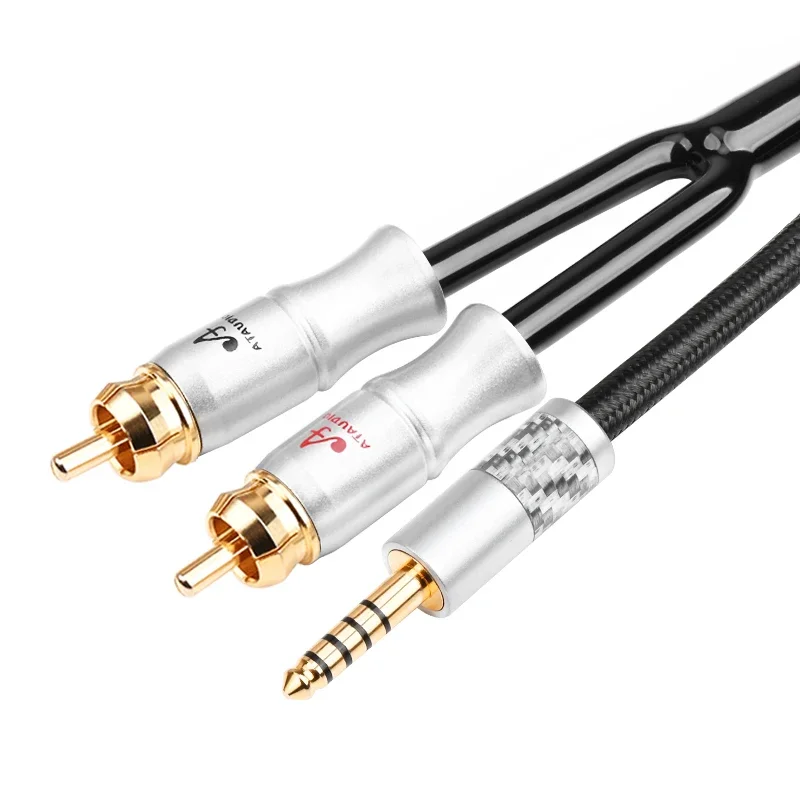 Kabel audio HIFI 6N OFC 4.4mm do 2rca telefonu, komputera HiFi do kabla Audio wzmacniacza 4.4 do podwójnego kabel rca