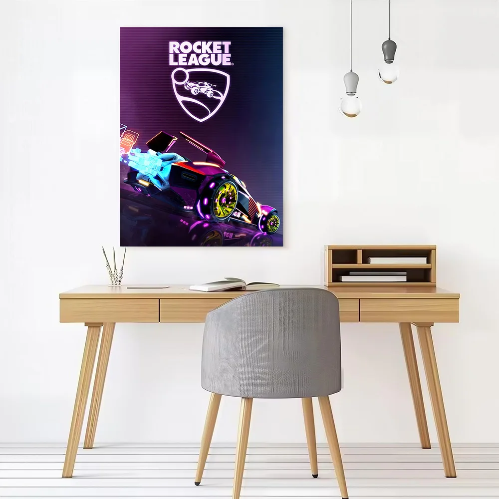 Rocket League Car Neon Printed Canvas Poster Personalized High Quality Wall Art Paintings for Decorative Picture Bathroom Decor