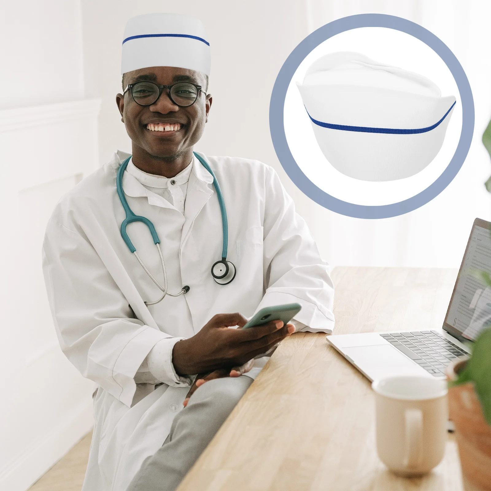 

Costume Accessories Stylish Nurse Hat Lightweight Breathable Fabric Great for Party Events Or Professional Use White