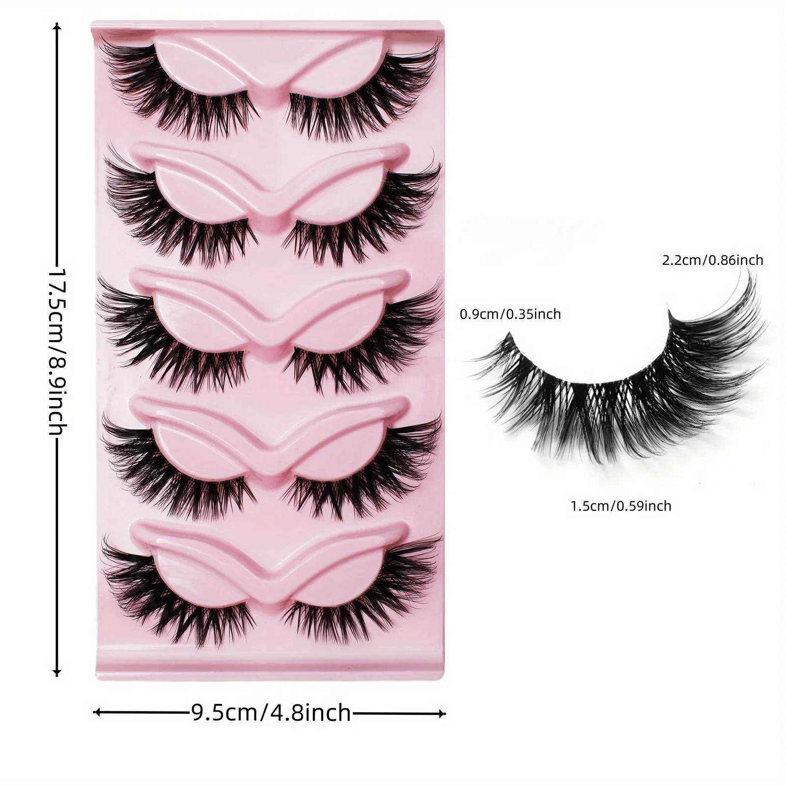 3Boxes(15Pairs) Cat Eye Lashes Fake Eyelashes Clear Band Lashes Natural Look Wispy False Eyelashes Full Strip Lashes