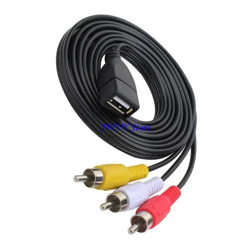 

573A USB to 3RCA Sound Cable 3RCA Cable Male to USB Converters Video Cable for Phone