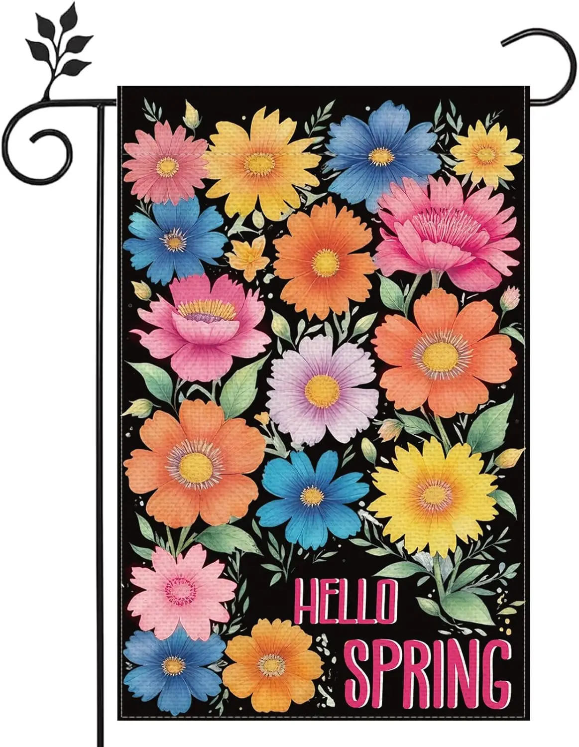 Hello Spring Color Flowers 12x18 inch Double-sided Burlap garden flag home Holiday decoration Flag ZZM
