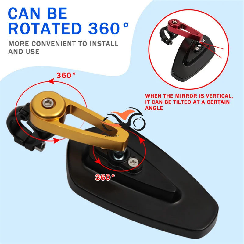 For Kawasaki Z250 Z300 Z400 Z650 Z750 Z800 Z900 Z1000 ZX6R ZX10R Z650RS Z 1000 R / SX Motorcycle Handlebar End Rearview Mirrors
