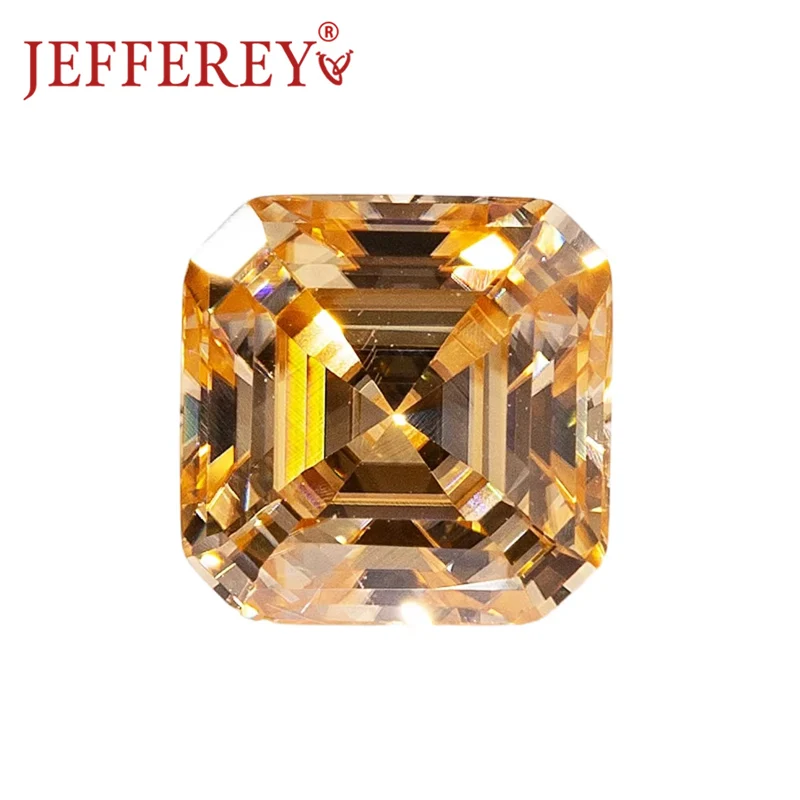 

Champagne Color Moissanite Diamond 1ct-5ct Asscher Cut Synthetic Loose Gemstone D VVS for Jewelry Making with GRA Certificated