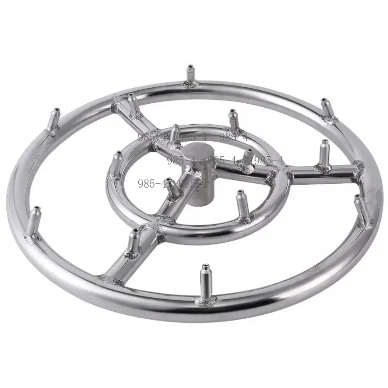304 Stainless Steel High Flame Fire Pit Burner, 24-inch Circular Brazier Burner Ring for Natural Gas Use