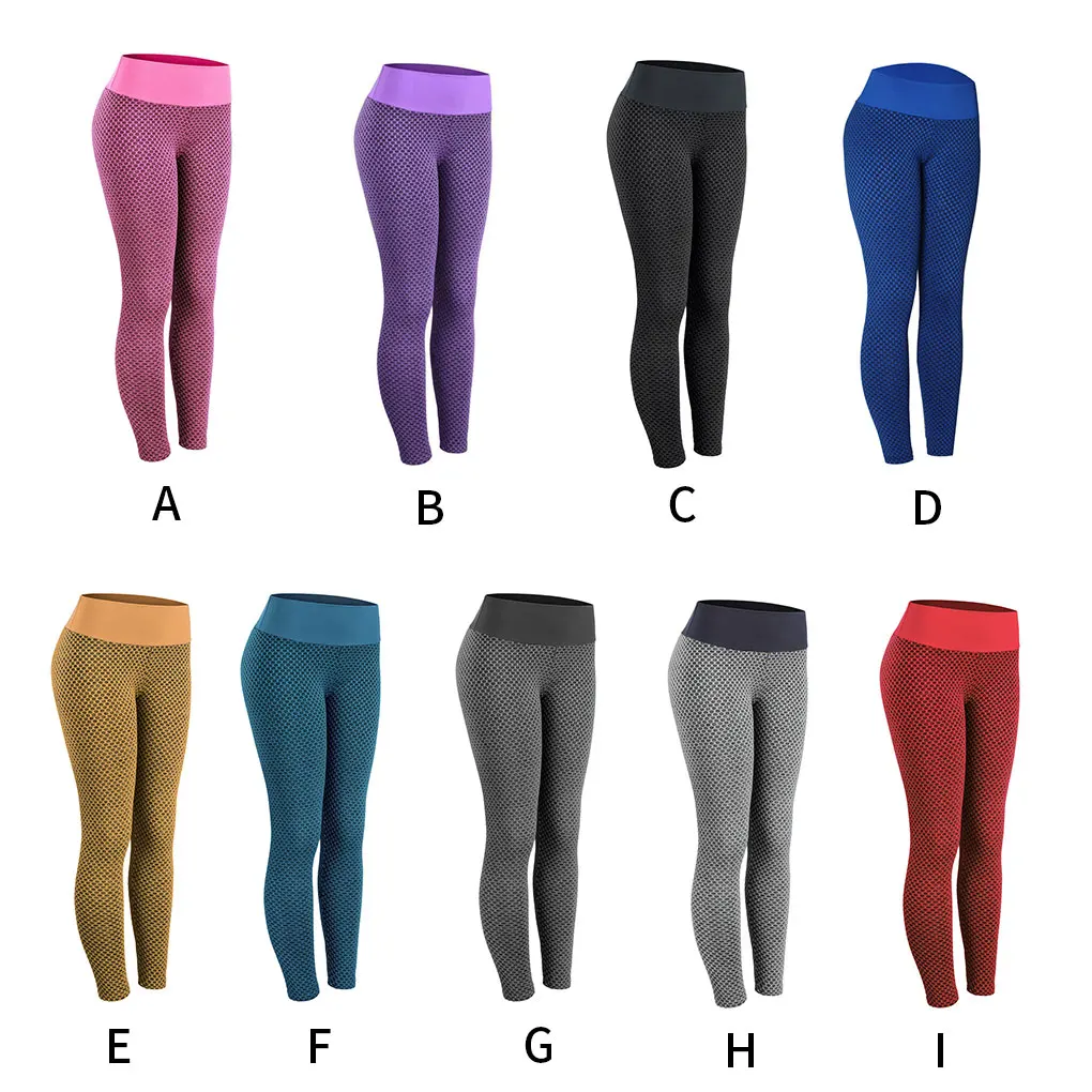 ارتفاع الخصر اليوغا يغطي الرجل المرأة الرياضة بانت القماش مرونة اللياقة البدنية بنطلون م #5