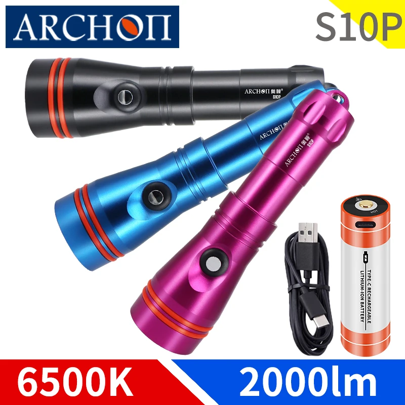 

S10P 2000lm Scuba diving flashlight Ultra bright dive torch Underwater 100m Dive lighting flashlig Hunting Adventure Sea fishing