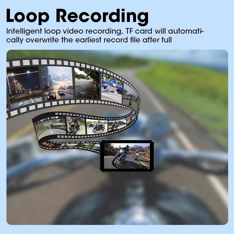 Develuck 5.5 بوصة IP67 مقاوم للماء للدراجات النارية Carplay GPS الملاحة أندرويد السيارات الدراجات النارية DVR محرك مسجل موتو 2K مراقب #5