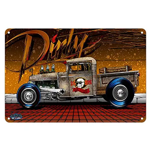 KENSILO Metal Signs Retro Dirty Rat Rod Beer Bar Poster Home Garage Shop Man Cave Tin Sign Wall Decor es