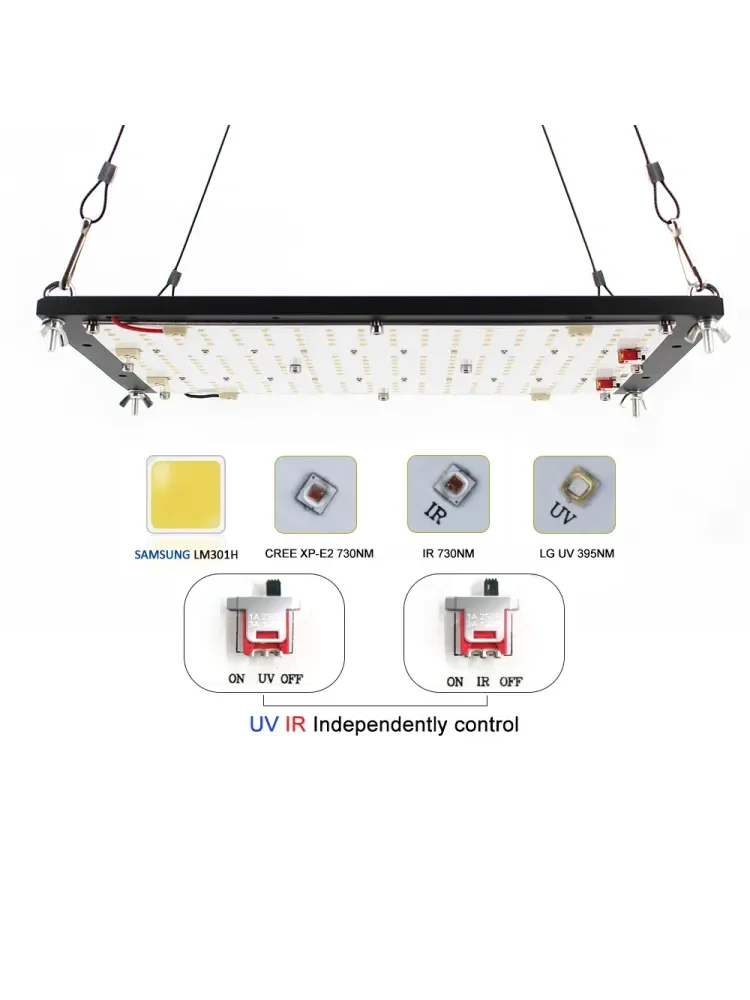 

2024 Latest 120W 240W 320W 480W Dimmable LED Grow Light Quantum Tech V4/V5 Board Samsung LM301H Swithch Turn on/off UV IR