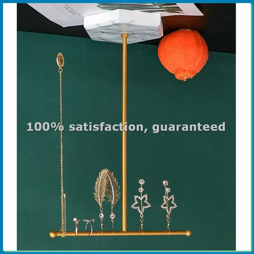 

Jewelry Stand Display Necklace Holder T-Bar Plated Metal Tabletop Jewelry Organizer Tower for Show Jewelry Hanging B-A07G