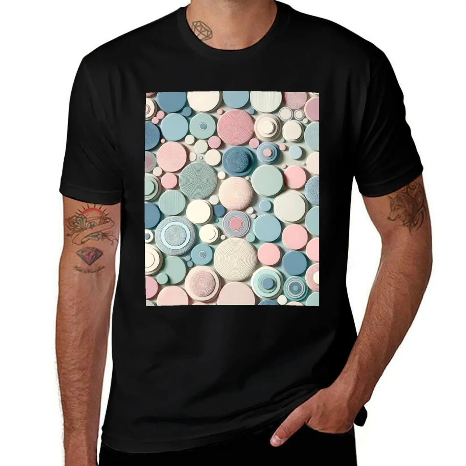 

Serene Pastel Circles Art - Calming Geometric Wall Decor T-Shirt cute tops T-shirts oversize man clothes clothes for men