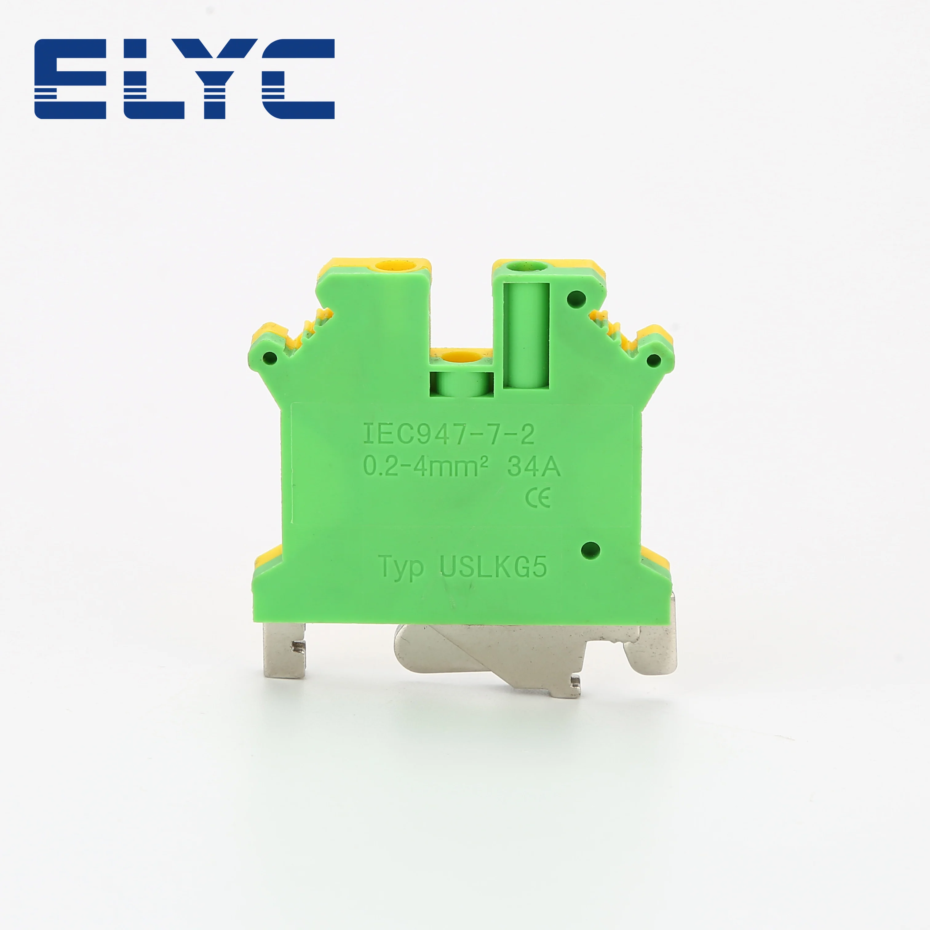 10Pcs USLKG5N USLKG5 Universal Screw Ground Protective Earth Modular Wire Electrical Connector Din Rail Terminal Block USLKG 5N