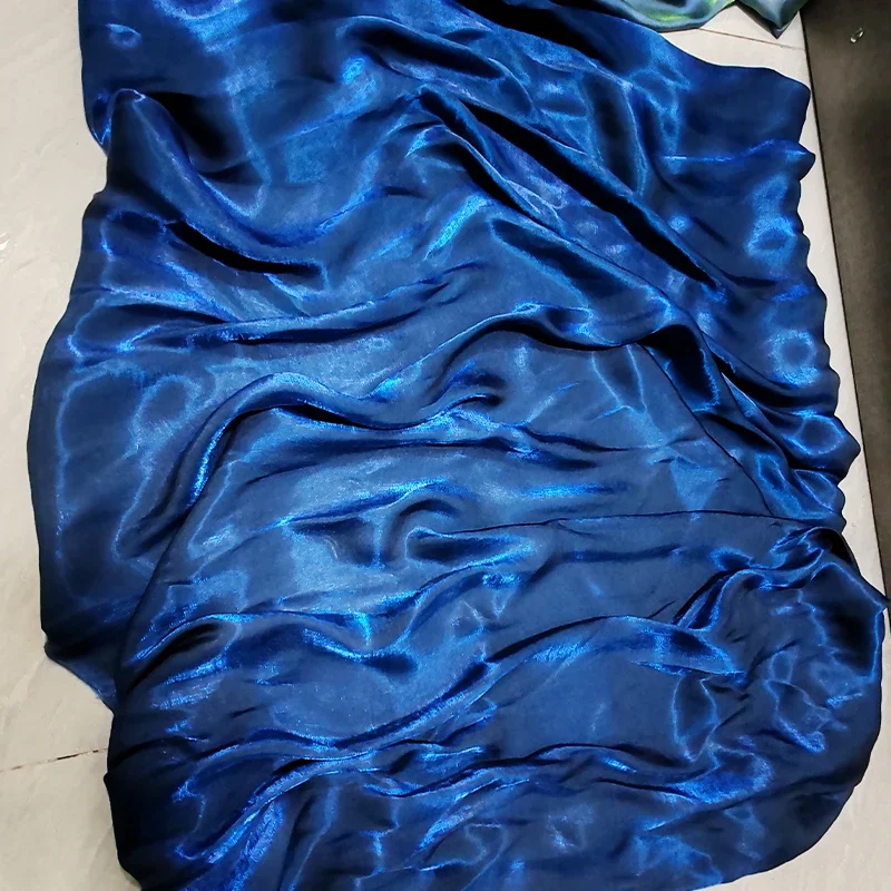 100x150cm Crystal Glass Silky Satin Fabric Glitter Iridescent Glossy Dress Material Shiny Clothing