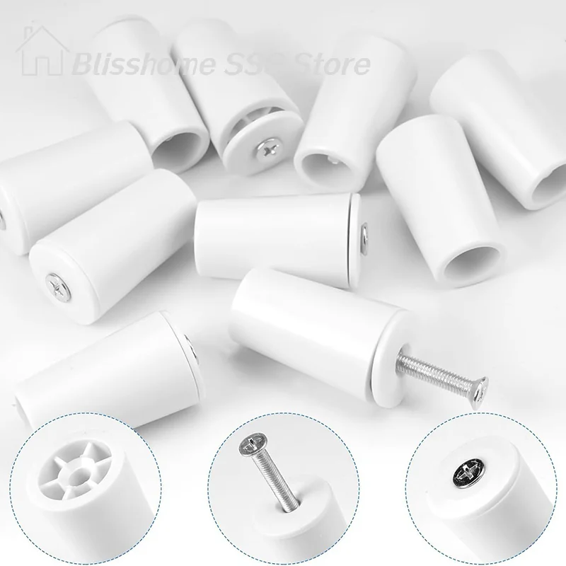 【S】8Pcs White Plastic Blind Stoppers Smooth Compact Roller Shutter Repair Curtains Accessories Window Blind Stopper Parts