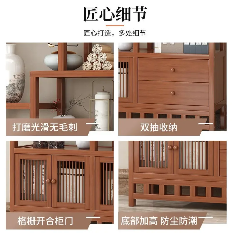 Factory Direct 2026 Zhu Hai Senyuan Bogu Frame Duobao Pavilion Tea Display Cabinet Living Room New Chinese Shelf