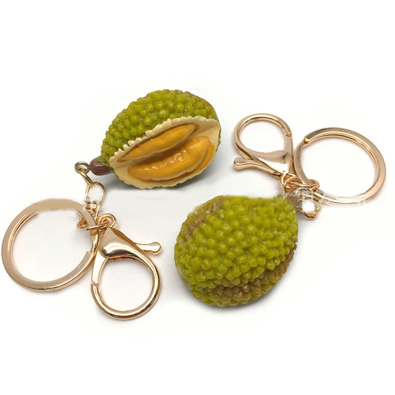 Stylish Durian Fruit Keyring Pendant Vibrant Simulated Durian Fruit Keychain Pendant Elegant Special Gift for Her