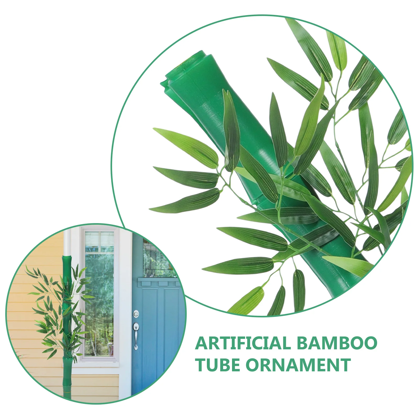 

1Set Bamboo Tube Sewer Sleeve Fake Bamboo Pipe Kitchen Decoration Plastic DIY Artificial Tubes for Home Garden