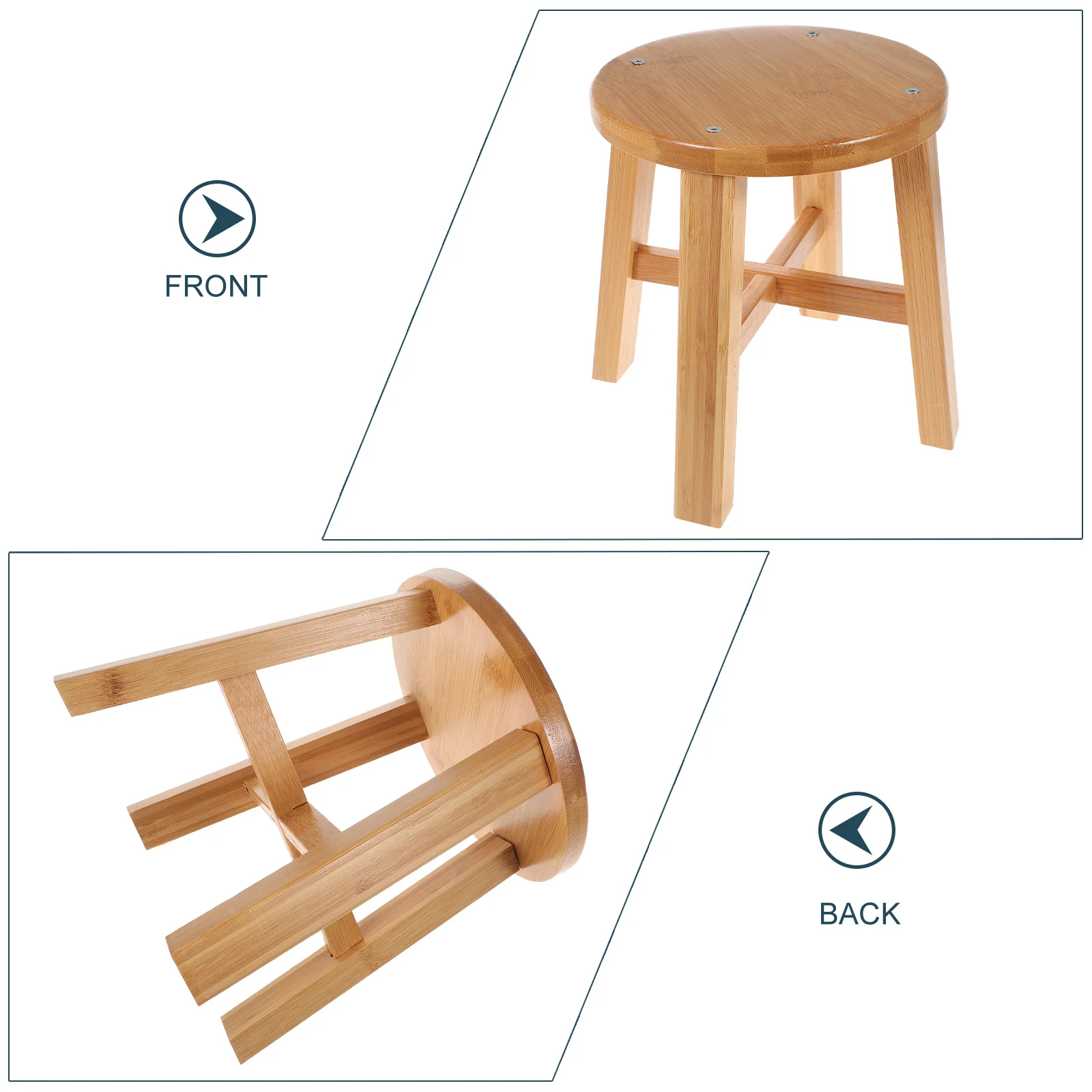 1 قطعة مقعد الخيزران البني منخفضة الارتفاع عدم الانزلاق تغيير الأحذية مسند القدم لغرفة المعيشة غرفة نوم الأثاث المنزلي