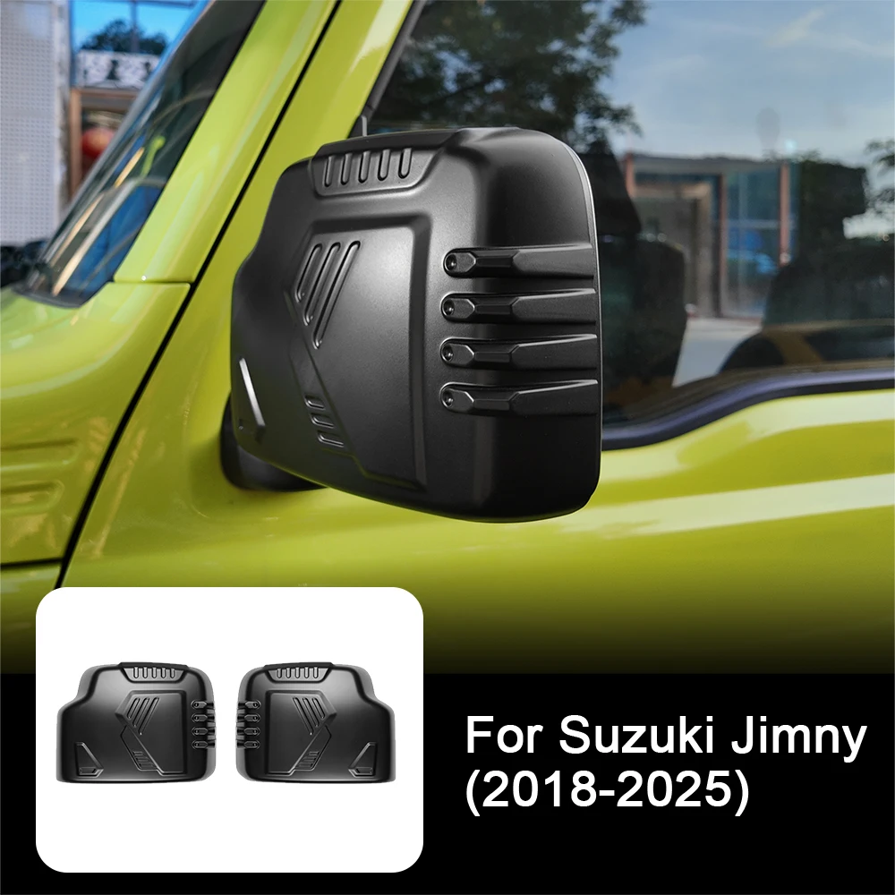 

Для Suzuki Jimny 2018-2025: Матовая черная накладка на боковое зеркало, универсальная, левая/правая, совместима с 3-х и 5-дверными моделями, аксессуары