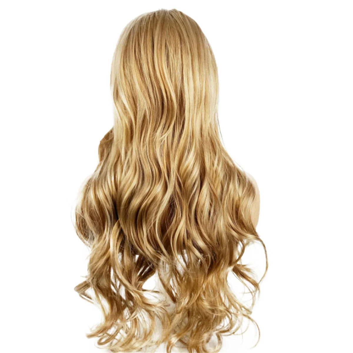 T35C 28 Inches Medium Blonde Big Wave Women Long Curly Hair for Women Chemical Fiber Wig