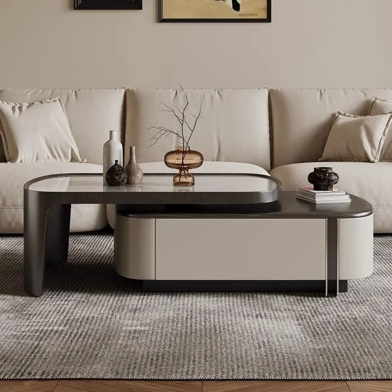 DSA Italian retractable rock slab coffee table living room household small apartment light luxury modern simple home