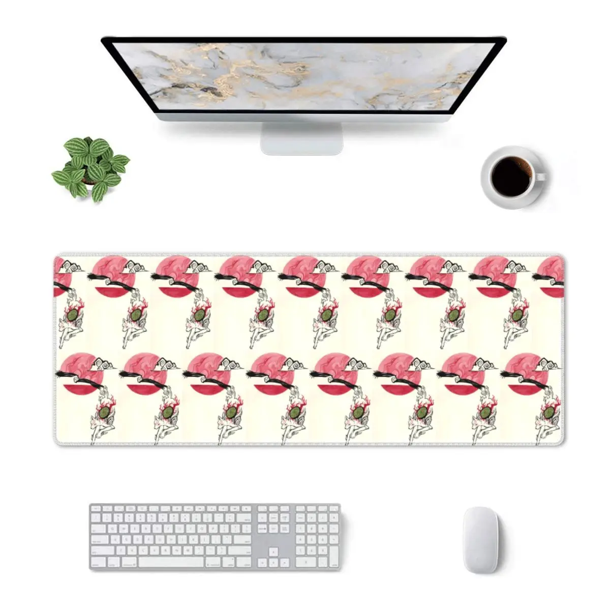 Large Mouse Pad Japanese Okami Wolf Gamer PC Laptop Mats Keyboard Carpet Computer Gaming Office Accessories Desk Mat