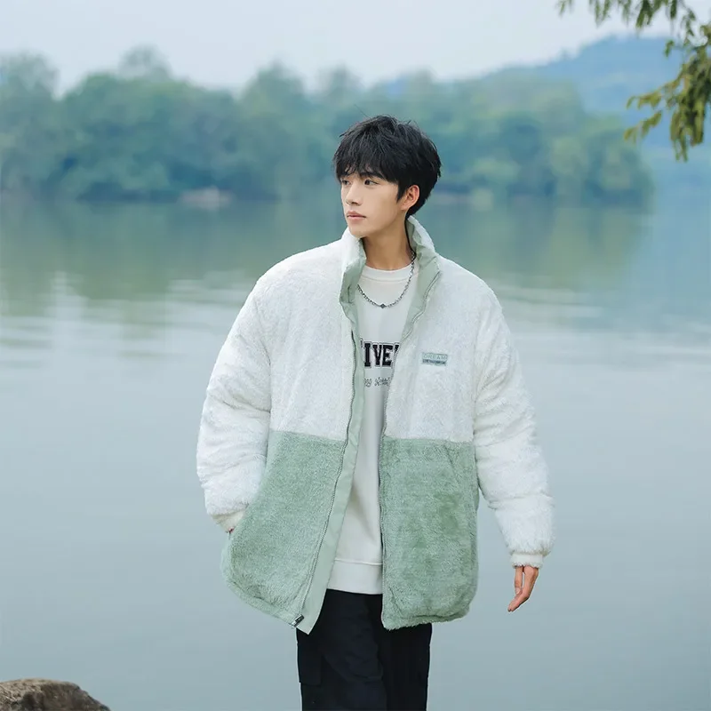 Golf Casual Stand Collar Puffer Jacket Fleece Lined Warm Lightweight Golf Course Sports Winter Jacket Casual Mens Outerwear