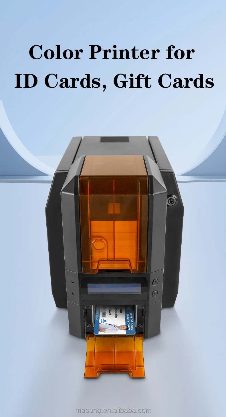 2026new MASUNG S22K Dual Sided ID Card Printer - Compatible with PVC Card, PET Plastic, PET  Printing  Student Cards Driver Lice